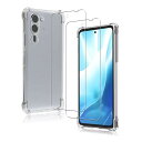 seninhi 対応 arrows We2 Plus F-51E ケース 2+1枚セット:f51eケースx1 + ガラスフィルムx2 クリア TPU 米軍MIL規格 黄ばみ防止 散熱加工 高透過率 全面保護 9H硬度 耐衝撃 指紋防止 FUJITSU arrows we 2 plus f-51e 用 カバー ガラス 保護フィルム BSWE2P2M1K(2)