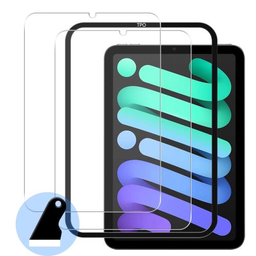 2枚液晶保護+ガイド枠+気泡抜きスクレーパー iPad Mini6 / Mini7 ガラスフイルム iPadmini 6世代 7世代..