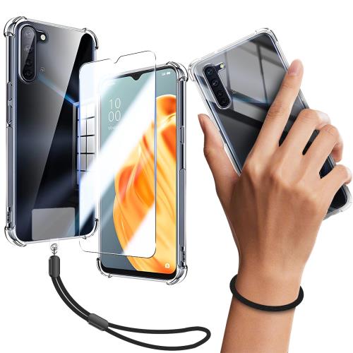 対応 OPPO Reno3 A ケース クリア ケース OPPO Reno 3 A カバー TPU 保護ケース カバー背面 + OPPO Reno 3A ガラスフィルム OPPO Reno3A フィルム 日本旭硝子製 フィルム OPPOReno3A 強化ガラス 硬度9H 高透過率 飛散防 強化ガラス + ショート ストラップ 携帯ストラップ + T