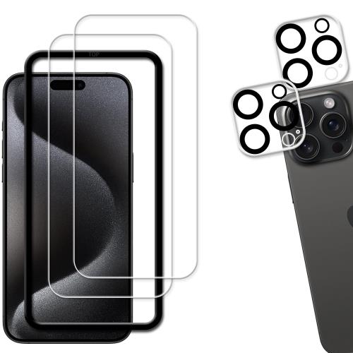 KPNS phone15pro max 饹ե2+2祻åȥդ Ǻ 饹 iPhone 15 Pro Ma...