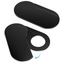 CloudValley 0.4mm 超薄型 ウェブカメラカバー、メタルカメラカバー カメラ目隠し MacBook Pro・ノートパソコン・iMac・デスクトップ・PC・MacBook Air・iPad用、プライバシーウェブカメラプロテクション 2本セット・ブラック