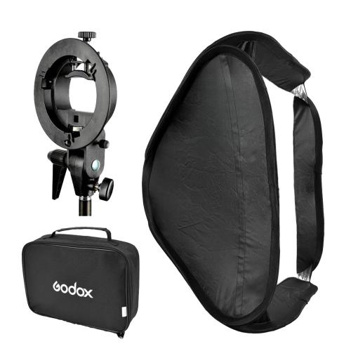 Godox ソフトボックス 60x60cm 折りたたみ フォトスタジオ用 多機能 快速収納 Sタイプフラッシュブラケ..