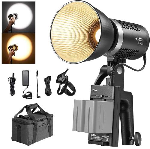 GODOXGodox ML60Bi LEDライト 60W 色温度2800K-6500K 手持ち式 LEDビデオライト 撮影補助光 CRI 96+ TLCI 97+ 輝度調整 静音ファンモード 屋外LEDライト Godoxマウントと互換性あり（ML60Bi） [並行輸入品]