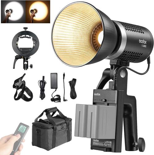 GodoxGodox ML60Bi LEDライト 60W 色温度2800K-6500K 手持ち式 LEDビデオライト 撮影補助光 CRI 96+ TLCI 97+ 輝度調整 静音ファンモード 屋外LEDライト 、Godoxマウントと互換性あり（ML60Bi） [並行輸入品]