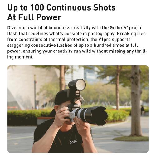 Godox V1 pro V1pro-N TTL �����ե�å��� Nikon �ѡ�Godox V1-N ���åץ��졼�ɡ�2.4G HSS 1/8000s ������ 76Ws ��Ƭ���ԡ��ɥ饤��