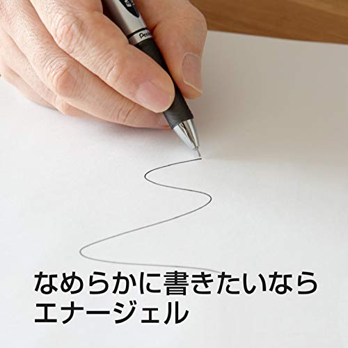 ぺんてる ボールペン ゲルインキ エナージェル ノック式 0.3mm シルバー軸 BLN73-A 黒 10本 fidela-10438455 FIDELA サンプル画像3