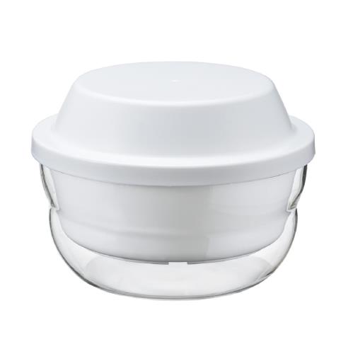 HARIO(ハリオ) ガラスのレンジ蒸し器 満水容量1200ml レンジで簡単調理 ホワイト 日本製 電子レンジ お..