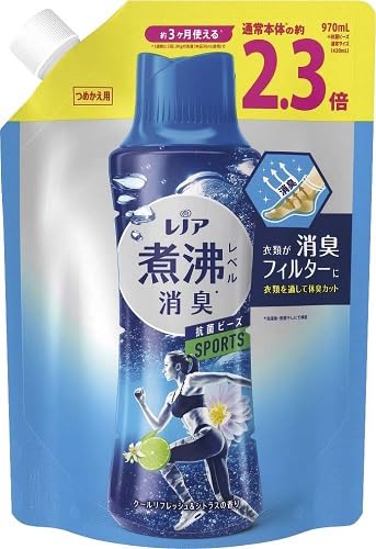 レノア 煮沸レベル消臭 抗菌ビーズ SPORTS クールリフレッシュシトラス 特大 詰め替え 970mL レノア 煮沸レベル消臭 抗菌ビーズ SPORTS クールリフレッシュシトラス 特大 詰め替え 970mL