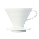 HARIO(ハリオ) V60透過ドリッパー02セラミックW 食洗機対応 1-4杯用 300ml ホワイト 日本製 VDC-02W