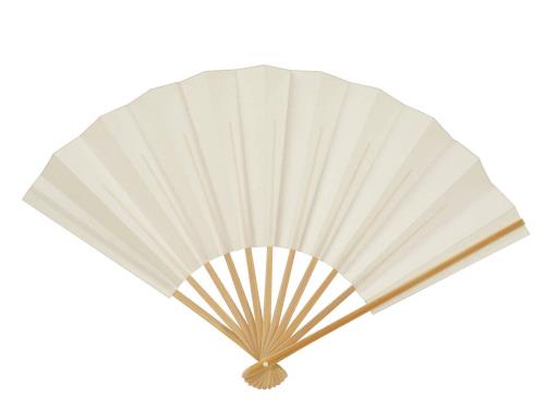 [さらさ] 成人式 竹製 和紙 紳士用 扇子 白 無地