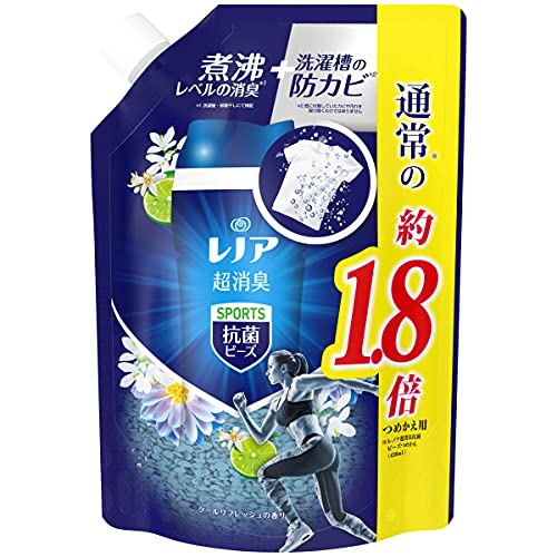 レノア 超消臭+ 抗菌ビーズ スポーツ クールリフレッシュ 詰め替え 760mL レノア 超消臭+ 抗菌ビーズ スポーツ クールリフレッシュ 詰め替え 760mL