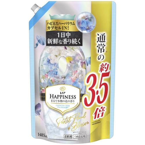 レノア ハピネス 夢ふわタッチ 5つ星ホテル発想 柔軟剤 みずみずしく香るパステルフローラル 1200mL 詰め替え 1 袋