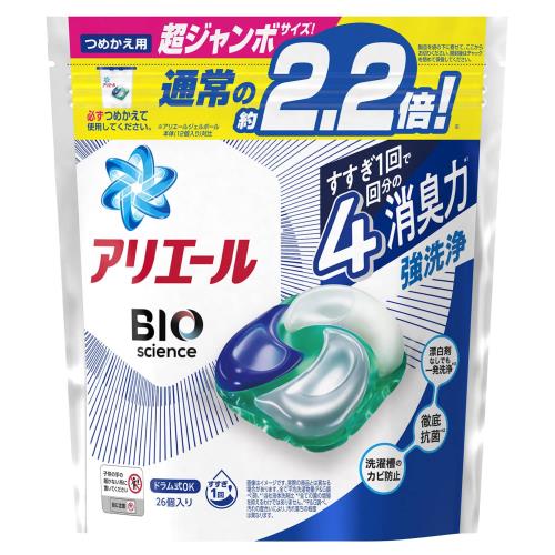 アリエール ジェルボール4D 洗濯洗剤 超ジャンボ 詰め替え 26個(4)