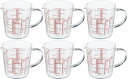 HARIO(ハリオ) 日本製 耐熱ガラス製 メジャーカップワイド 200ml MJCW-20-R-BK 6個セット