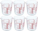 HARIO(ハリオ) 日本製 耐熱ガラス製 メジャーカップ 200ml MJC-20-R-BK 6個セット
