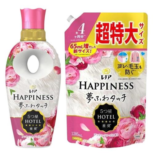 レノア ハピネス 夢ふわタッチ 柔軟剤 アンティークローズ(本体450㎖+詰め替え1285㎖)