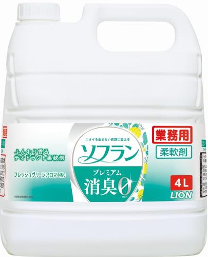 業務用 大容量 ソフラン プレミアム消臭 フレッシュグリーンアロマの香り 4L 詰め替え 液体 柔軟剤 部屋干し 抗菌 消臭