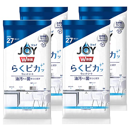まとめ買い ジョイ W除菌 らくピカ ウェットシート 27枚入り 食卓 キッチン おそうじシート × 4個 まとめ買い ジョイ W除菌 らくピカ ウェットシート 27枚入り 食卓 キッチン おそうじシート × 4個