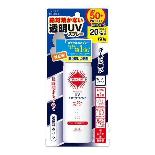 KOSE コーセー サンカット 日焼け止め 透明 スプレー 無香料 60g SPF50+ PA++++