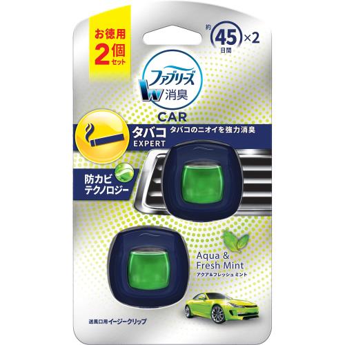 ファブリーズ 消臭芳香剤 車用 クリップ型 イージークリップ エキスパート アクアフレッシュミント 2.2mL×2