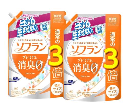まとめ買いソフラン プレミアム消臭 アロマソープの香り 柔軟剤 詰め替え 特大1260ml ×2個セット まとめ買いソフラン プレミアム消臭 アロマソープの香り 柔軟剤 詰め替え 特大1260ml ×2個セット