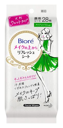 ビオレ メイクの上からリフレッシュシート シトラスの香り 徳用 28枚(4)