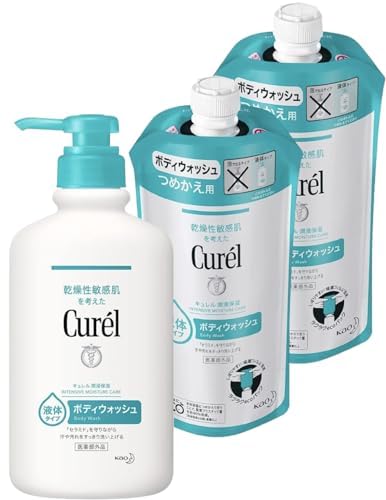 まとめ買い花王 キュレル ボディウォッシュ 本体 420ml + 詰め替え用 340ml×2個セット