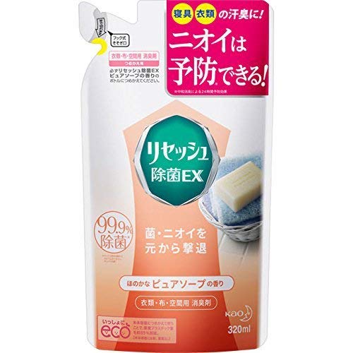 リセッシュ 除菌EX 消臭芳香剤 液体 ピュアソープの香り 詰替用 320ml リセッシュ 除菌EX 消臭芳香剤 液体 ピュアソープの香り 詰替用 320ml