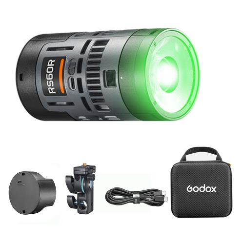 GODOX RS60R 60W フルカラー RGBLEDライト 1800K-10000K CCT/FXモード NFC接続 DMX/アプリ制御可能 カメラマン、映画プロデューサー、スタジオに適用 (RS60R)