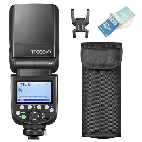 GodoxGODOX TT685II-F フラッシュストロボ TTL GN60 HSS 1 / 8000s 高速同期 Speedlite クリップオンストロボ 0.1〜2.6秒のリサイクル時間 Fujifilm のカメラ に対応 (TT685IIF)