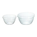 HARIO(ハリオ) 片口 ボウル 耐熱ガラス製 2個セット 200mL/400mL 電子レンジ オーブン 食洗機対応 透明 日本製 KB-1318-2P