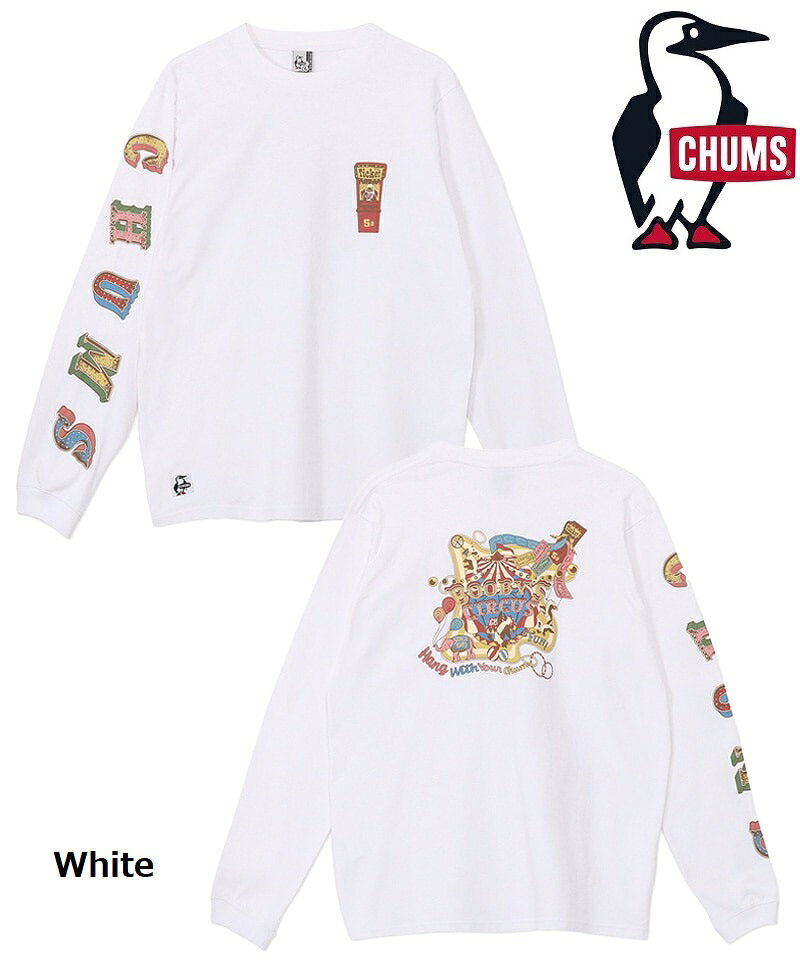 Rakuten - 【 マラソン期間中SALE 】CHUMS ( チャムス ) サーカスロングスリーブTシャツ | ロンT | ロングTシャツ | 長袖 | 長袖シャツ | Tシャツ | 長袖Tシャツ | アパレル | トップス | ウェア | サーカス柄 | コットン | 型くずれしにくい | アウトドア | お出かけ | CH01-2729