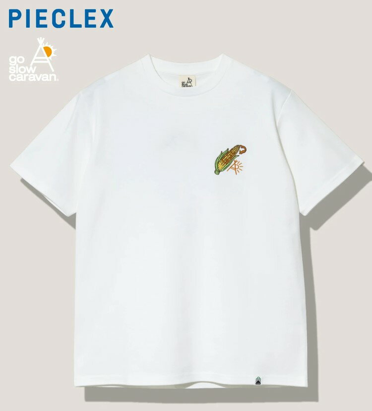 go slow caravan ( ゴースローキャラバン ) PIECLEX とうもろこし刺繍 TEE | MENS | メンズ | 半袖 | Tシャツ | とうもろこし | シンプル | 抗菌 | アウトドア | キャンプ | レジャー | お出かけ | オシャレ | 夏服 | ごーすろーきゃらばん | 369302