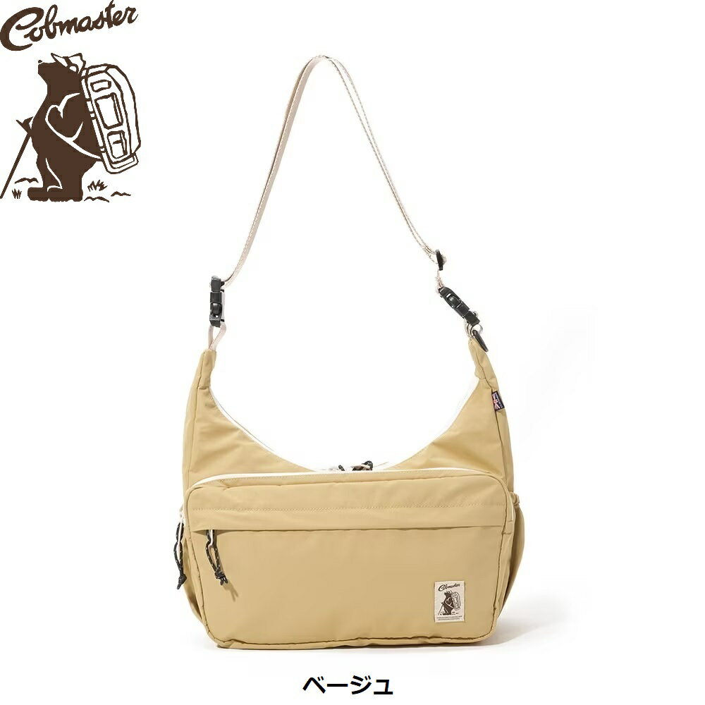 COBMASTER ( コブマスター ) COB Air WP MOONSHAKE SHOULDER BAG 81005300 ショルダーバッグ 斜めがけバッグ 2WAY ハンドバッグ 撥水 軽量 10L 大容量 メンズ レディース ユニセックス 通勤 通学 旅行 トラベル アウトドア キャンプ COBMASTER コブマスター COB Air WP MOONSHAKE SHOULDER BAG バッグ ショルダーバッグ 収納 沢山入る オープンポケット 三日月 可愛い オシャレ シンプル 使いやすい 使い勝手の良さを念頭に置いて作られた収納力たっぷりのショルダーバッグ。バックパックはトゥーマッチだなって荷物量の時に最適なサイズ感、ポケット数、そしてバリュープライスが特徴の定番ショルダーポケットを追加し、より使いやすくなってリニューアル。アウトポケットを5つ備えたショルダーバッグ。たっぷり入る収納力を持ったメインポケット×1、フロントポケットは2ポケット仕様、新しく追加したサイドポケット×2≪商品仕様≫容量：約10L■メインファスナーは三日月のようなシルエットになっておりガバっと開く仕様なので荷物の出し入れがしやすい設計になっています。ファスナーはダブルスライダー仕様なので肩掛けする向きによってファスナー位置を使いやすい場所に可変可能。■フロントポケット大手帳やIPADなども収納可能なサイズ感。■フロントポケット小アクセサリー収納向けキーチェーン付属■サイドポケットリニューアルにあたり本体両サイドに追加されたオープンポケット。開口部は伸縮性のあるゴムが内臓されており、ペットボトルや傘などを収納して固定する役割を備えています。■Dカン付属：キーホルダーや別売りのウォレット、定期入れなどを外付け可能にしました。■着脱可能なショルダーストラップによる2WAY変化。ショルダーストラップは取り外し可能で、両端のバックルを止めることができるのでハンドバッグとしてやバッグインバッグ、自転車のハンドルに通したりとシーンに応じて多用途に使用可能。■生地：軽量撥水ポリエステルサイズ（cm） 高さ 30幅 28.5マチ 12Quality.ポリエステルMade in中国※モニター環境により、実際の商品の色合いと多少異なってみえる場合があります。ご注意ください。※当店ではプレゼント包装は行っておりませんのでご了承くださいませ。※画像はカラー違いの物を含みます。※小物は付属しません。※他商品とあわせてご注文いただいた場合、商品によっては発送元が異なるため、ご注文内容を確認のうえ、やむを得ずキャンセルさせていただく場合がございます。あらかじめご了承ください。 5