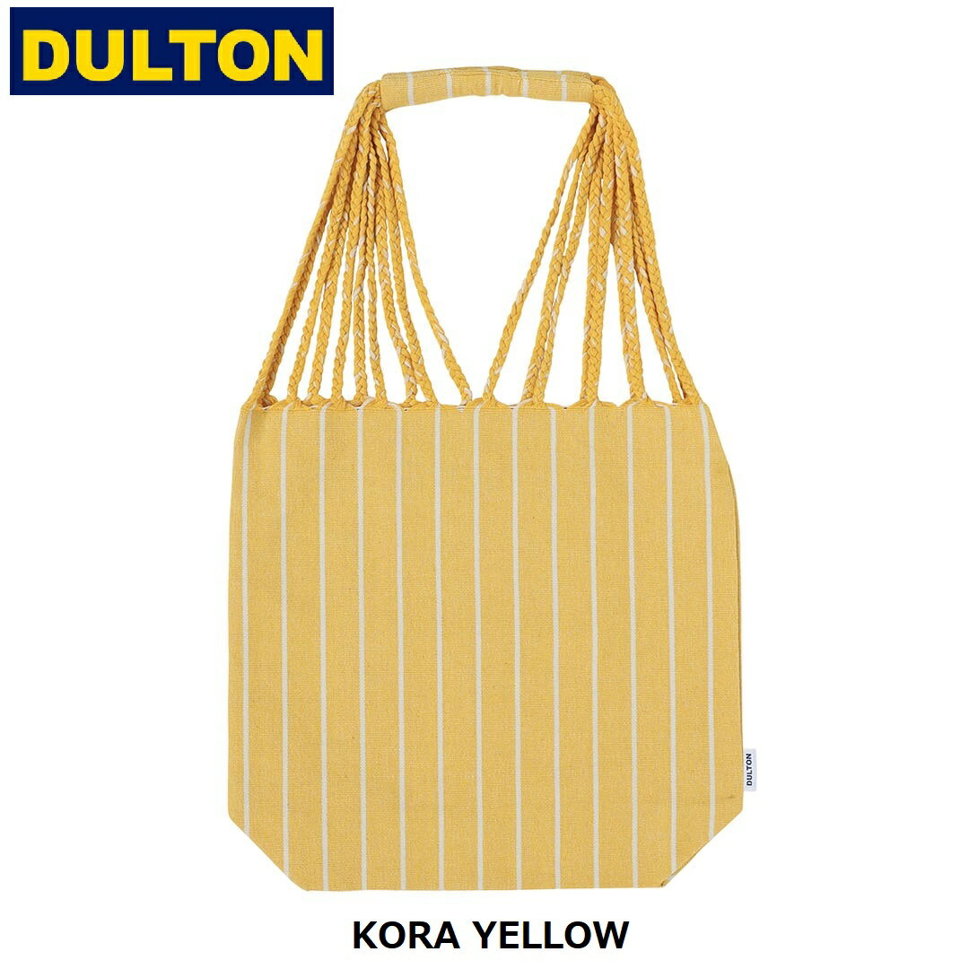 DULTON ( ダルトン ) HAMMOCK TOTE L ハンモック トート | トートバッグ | オシャレ | マチ付き | 安定 | 可愛い | 派手 | プレゼント | ギフト | お買い物 | 収納力 | RN-1030L | 大きめ | だるとん DULTON ダルトン HAMMOCK TOTE L ハンモック トート トートバッグ オシャレ マチ付き 安定 可愛い 派手 プレゼント ギフト お買い物 収納力 大きめ ハンモックのサスペンション部分が持ち手のデザインになったトートバッグ。 春夏〜秋冬と季節に合わせやすく、複数所有したくなる豊富なカラー展開です。 多色使いで、コーディネートに程よいアクセントを加えます。 マチつきで荷物が安定するので、なんとなく置いても絵になる。 織り方やデザインからトラディショナルな魅力を感じられるバッグです。【仕上げについて】製造工程上、つなぎ目に白糸が覗いたり、ほつれや糸飛びが生じる場合がございます。 また、サイズや色味に多少の個体差が生じます。ハンドメイド製品の特性としてご理解ください。サイズ : H.390mm W.400mm D.130mm全長：L.680mm材質 : コットン68%、ポリエステル30%、ビスコース2%原産国 : インド■本製品は洗濯できません。お手入れの際は、中性洗剤を含ませた柔らかい布で汚れを拭き取ってください。■生地の製造工程上、他の衣類等に色移りすることがあります。白物淡色物との組み合わせはご注意ください。■濡れたままでの放置・使用はおやめください。衣服などへの色移りの原因となります。■本製品はハンドメイドで生産されており、サイズや織り方に多少の個体差が生じます。また、糸のほつれや糸飛びがみられる場合があります。■持ち手の紐と生地が繋がったつくりになっています。強く引っ張ったりすると生地にほつれが生じます。■繊細なつくりのため、鋭利な物や尖った物を入れないようご注意ください。■糸がほつれた場合は無理に引っ張らず、ハサミで丁寧にカットしてください。■直射日光や強い照明などを長時間受けますと褪色することがあります。■火気や熱源のそばに置かないでください。■ご購入時、インド綿特有のにおいが気になる場合は、ご使用前に風通しの良いところで陰干ししてください。※モニター環境により、実際の商品の色合いと多少異なってみえる場合があります。ご注意ください。※当店ではプレゼント包装は行っておりませんのでご了承くださいませ。 5