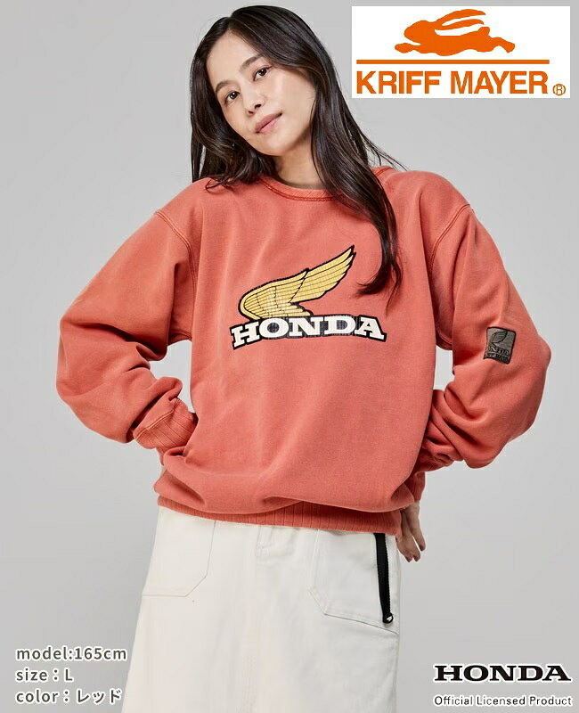 乐天商城 - 【 SALE 】KRIFF MAYER ( クリフメイヤー ) HONDAコラボクルー ( WING ) MENS | メンズ | LADYS | レディース | 2527204 | スウェット | 長袖 | ホンダ | コラボ | レジャー | お出かけ | ワッペン | くりふめいやー
