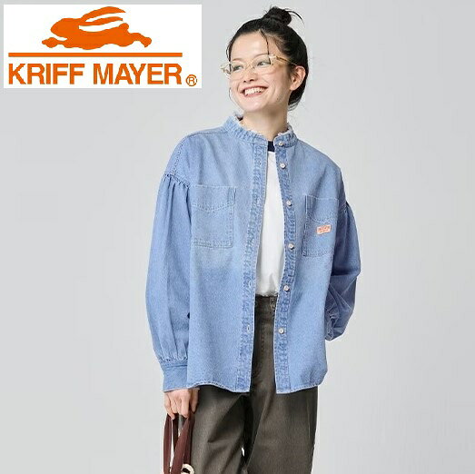 Rakuten - KRIFF MAYER ( クリフメイヤー ) カットオフバンドカラーデニムシャツ | LADYS | W2535118 | レディース | シャツ | 長袖 | 綿100% | デニム | 着回し | お出かけ | ウェア | デニムシャツ | くりふめいやー | 春服 | カジュアル