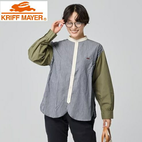 Rakuten - 【 マラソン期間中SALE 】KRIFF MAYER ( クリフメイヤー ) 異素材ミックスストライプシャツ | LADYS | W2535116 | レディース | シャツ | 綿100% | ストライプシャツ | 長袖 | 春服 | トップス | オシャレ | 体型カバー | 着やせ | くりふめいやー | カジュアル