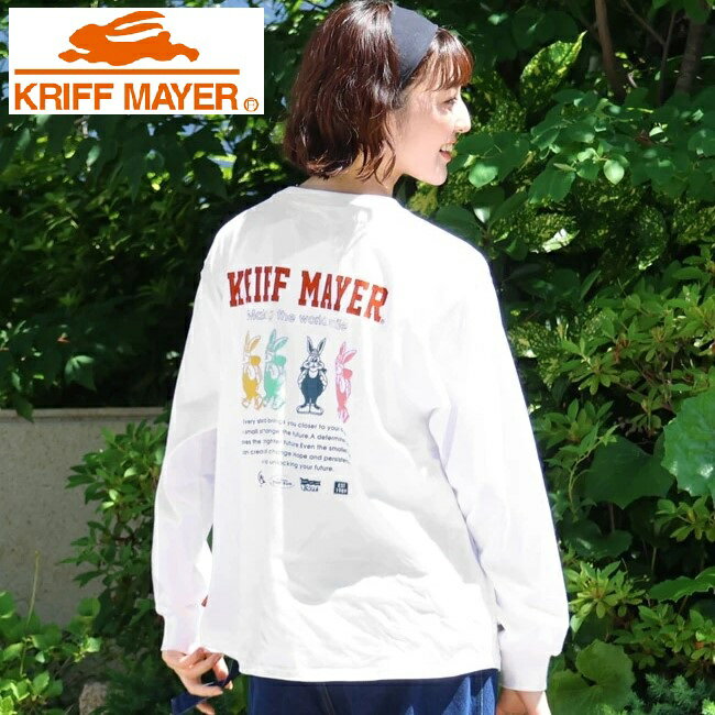 Rakuten - KRIFF MAYER ( クリフメイヤー ) クリフラビットロンT ( スタンド ) LADYS | W2536310 | レディース | シャツ | ロンT | 長袖 | Tシャツ | 発泡プリント | バックプリント | 体型カバー | ワンポイント | くりふめいやー