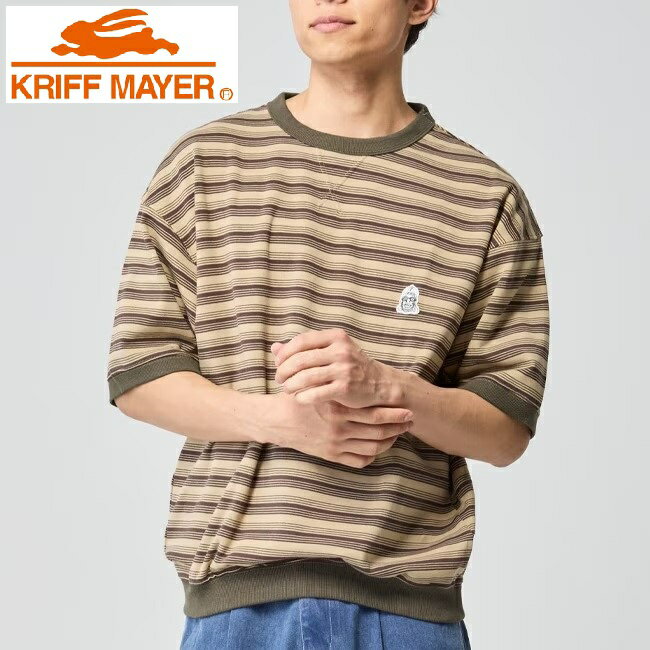 Rakuten - KRIFF MAYER ( クリフメイヤー ) チルタイムボーダースウェットT | MENS | 2547807 | メンズ | ボーダー | 半袖 | シャツ | カジュアル | ワンポイント | 半袖Tシャツ | キャンプ | お出かけ | アウトドア | くりふめいやー