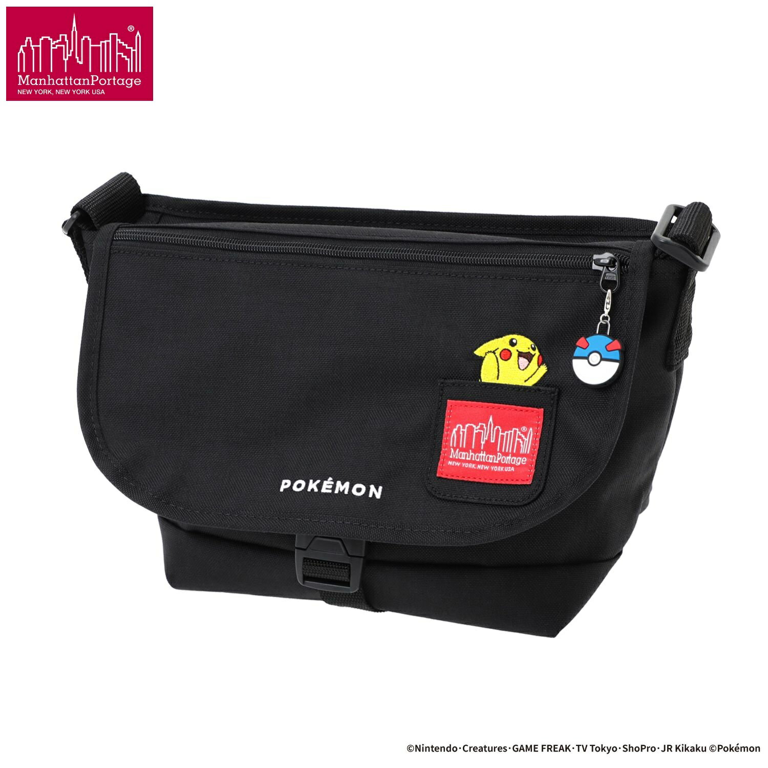 Manhattan Portage ( マンハッタンポーテージ ) NYLON MESSENGER BAG ( SM ) FZP ポケモン 25 | バッグ | ショルダーバッグ | ポケモン | 刺繍 | レジャー | アウトドア | お出かけ | MP1605JRFZPPKMN25 | まんはったんぽーてーじ