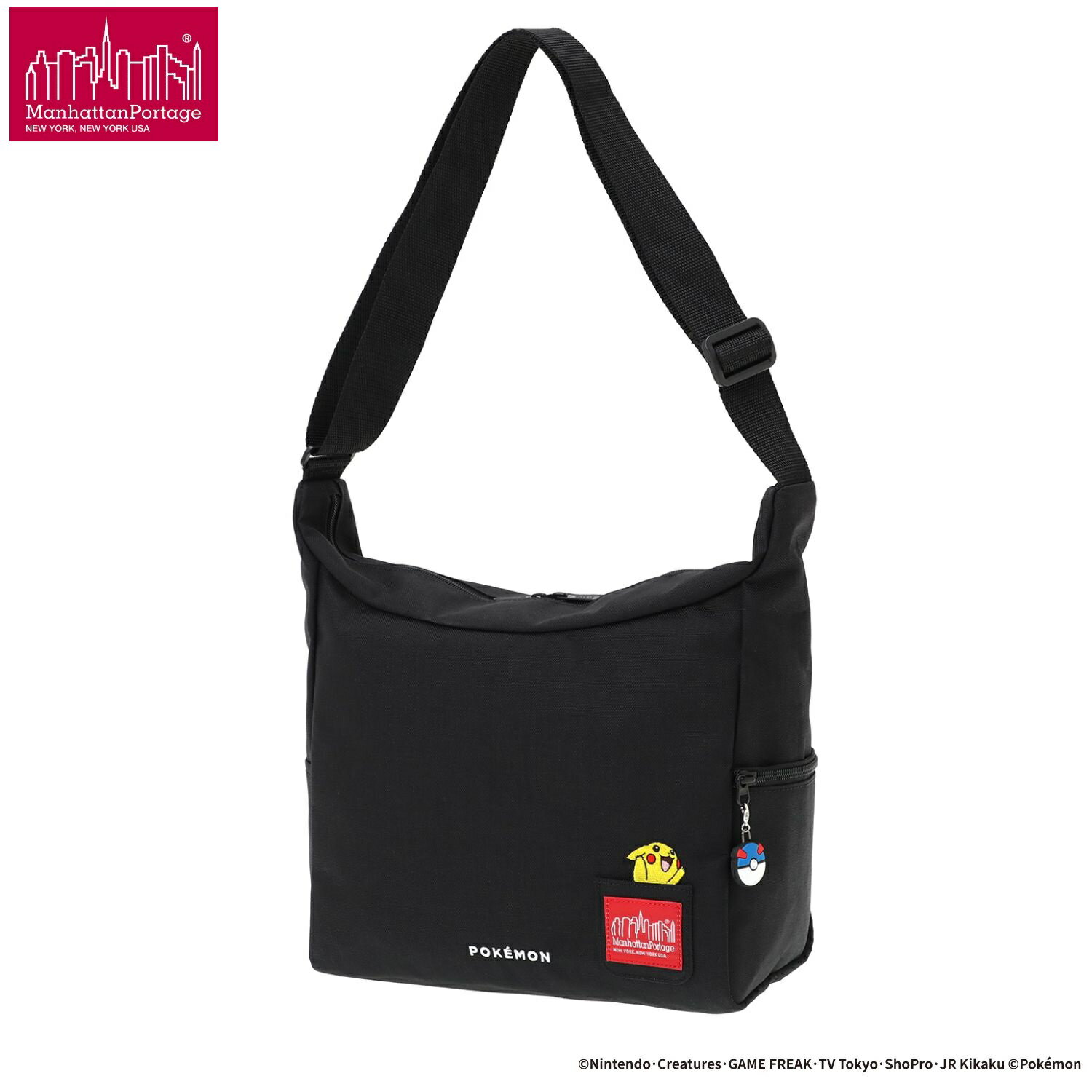 Manhattan Portage ( マンハッタンポーテージ ) BED-STUY SHOULDER BAG ポケモン 25 | ショルダーバッグ | バッグ | カバン | チャーム | 刺繍 | ポケモン | ブラック | 収納 | MP6041PKMN25 | まんはったんぽーてーじ