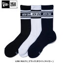 NEW ERA ( ニューエラ ) ソックス クルー 3ペア | 靴下 | 3足 | セット | 通勤 | 通学 | 毎日 | シンプル | ホワイト | ライ...