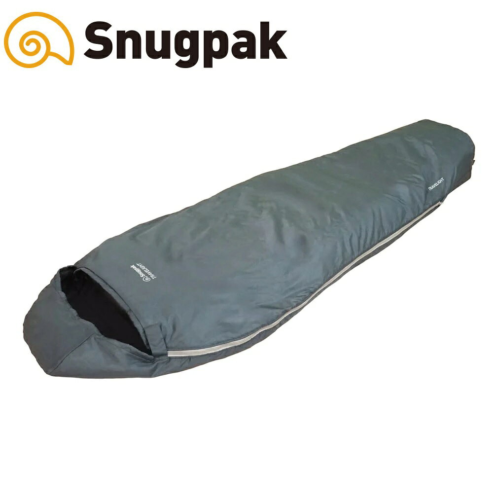 Snugpak ( スナグパック ) トラベライト マミー ライトジップ | アウトドア | キャンプ | シュラフ | マミー型 | 春夏用 | 軽量 | 軽い | 登山 | ソロキャンプ | 防災 | リップストップ | 洗える | SP16696GR | すなぐぱっく Snugpak スナグパック トラベライト マミー ライトジップ アウトドア キャンプ シュラフ マミー型 春夏用 軽量 軽い 登山 ソロキャンプ 防災 リップストップ 洗える ◇約1000gの軽さ。日本限定の軽量コンパクト春夏用スリーピングバッグ。◇軽さと携帯性を追求した、日本限定の春夏用スリーピングバッグ。◇中綿には、Snugpakが独自開発した超軽量で圧縮性の高い「Travelsoft」を採用し、本体重量1000gの軽さを実現しました。◇アウターに軽量かつ引き裂きに強い「Hex Rip Stop」を使用。デザイン性にも優れたリップストップ生地です。◇長さを従来品より短い210cmに設計し、収納サイズと重量を削減しました。◇丸洗い可能。■カラー：グレー■素材：表生地/ポリエステル(HEX Rip stop)、裏生地/ポリエステル(SUPERSOFT)、中綿/ポリエステル(TRAVELSOFT)■使用時サイズ：W80×D210cm■収納時サイズ：W17×H33cm■重量：1000g■快適外気温度：2度■生産国：中国■2026年モデル■メーカー型番：SP16696GR※モニター環境により、実際の商品の色合いと多少異なってみえる場合があります。ご注意ください。※当店ではプレゼント包装は行っておりませんのでご了承くださいませ。 5