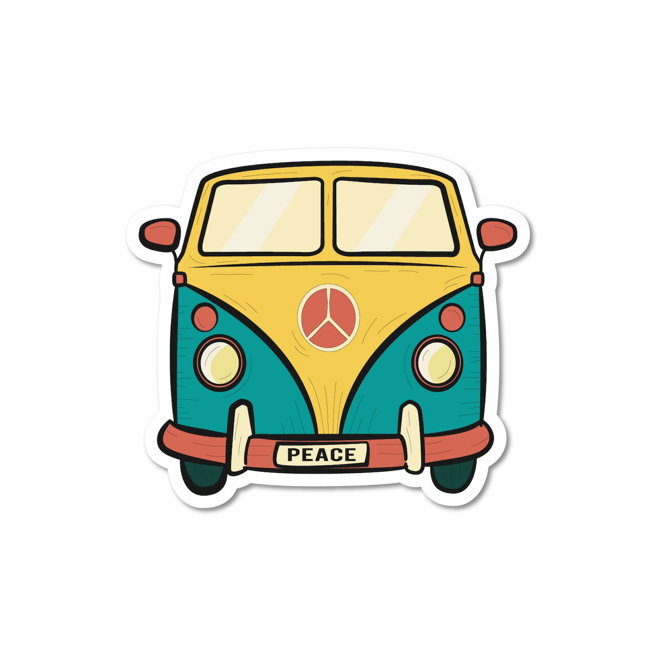 Rakuten - STICKER PACK ( ステッカーパック ) ヒッピーVWバス | バス | ばす | ステッカー | 車 | 貼る | ハードボックス | キャンプ | アウトドア | レジャー | 紫外線に強い | 水に強い | SPS01838 | すてっかーぱっく