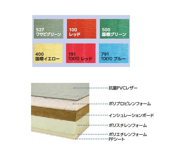 柔道用畳 エバニュー EKR035-500 柔道畳軽量（1×2）すべり止付 国際グリーン (ENW) 2