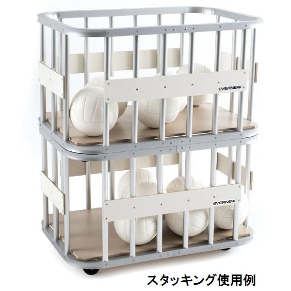 ボール整理カゴ エバニュー EKD914 スタッキングボールカゴ アルミ (ENW)【36CE】 2