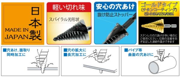 シャンクドリル 六角 電動ドリル 工具 ESD-630S 電動ドリル用六角シャンク スパイ...