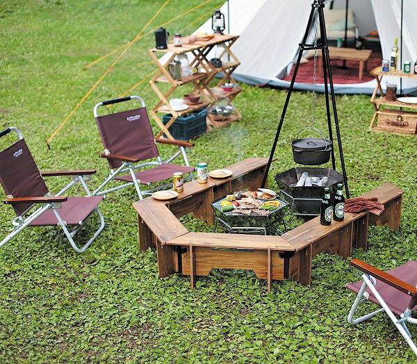 テーブル 机 グリル テーブル バーベキュー BBQ キャンプ キャプテンスタッグ クラシックス ヘキサ セット 137 ( CAG10544453 / UP-1038 )【QCB27】通販格安セール情報 楽天 通販