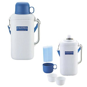 ペットボトル クーラー 保冷 キャプテンスタッグ 抗菌 ペットボトル用 保冷剤付 コップ付 2.0L ホワイト × ブルー ( AP04800 / M-1487 )【QCB27】